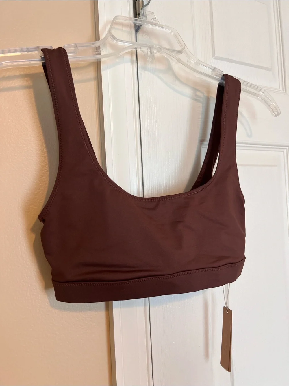 SKIMS Recycled Swim Tank Bikini Top Cocoa XS NWT
